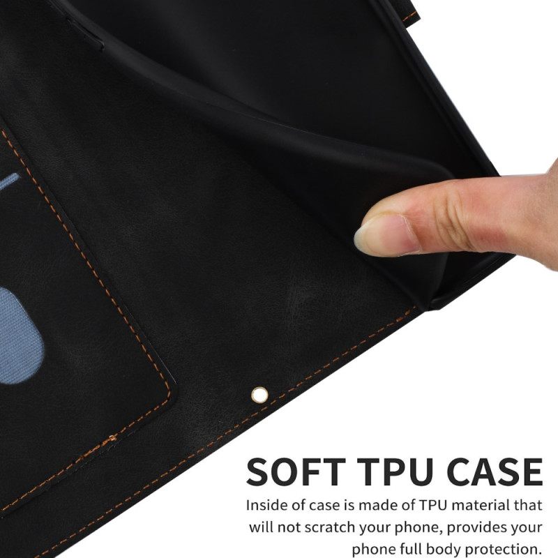 Flip Case Leren Xiaomi 15t Pro Bloemenpatroon Met Bandje