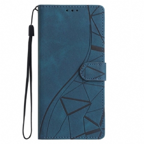 Flip Case Leren Xiaomi 15t Pro Driehoekig Patroon
