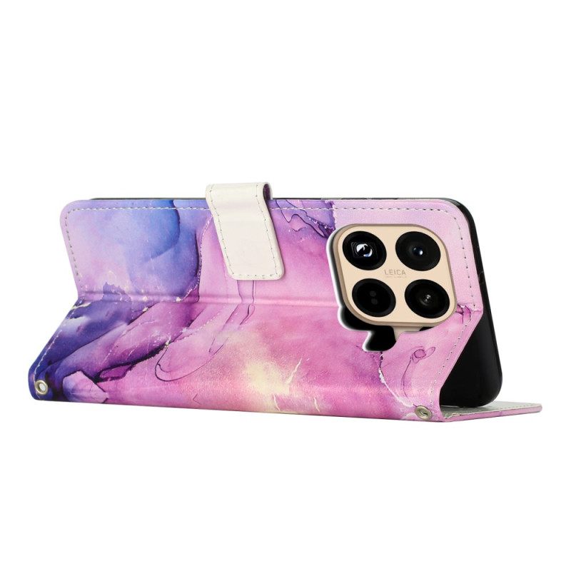 Flip Case Leren Xiaomi 15t Pro Marmerdesign