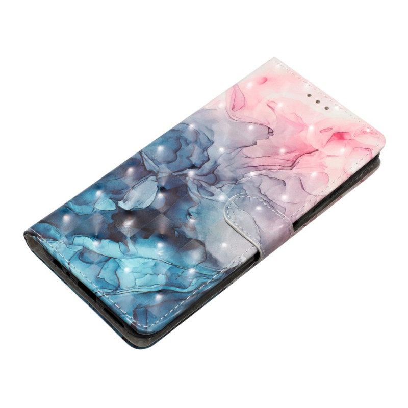 Flip Case Leren Xiaomi 15t Pro Roze En Blauw Marmer