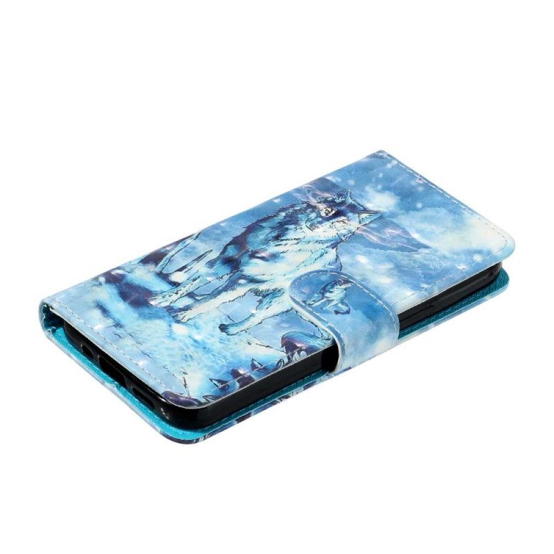 Flip Case Leren Xiaomi 15t Pro Sneeuwwolf