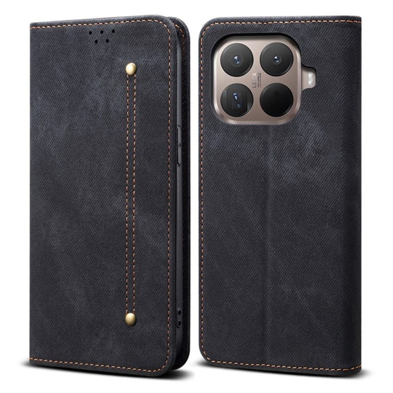 Folio-hoesje Xiaomi 15t Pro Denimstof Bescherming Hoesje