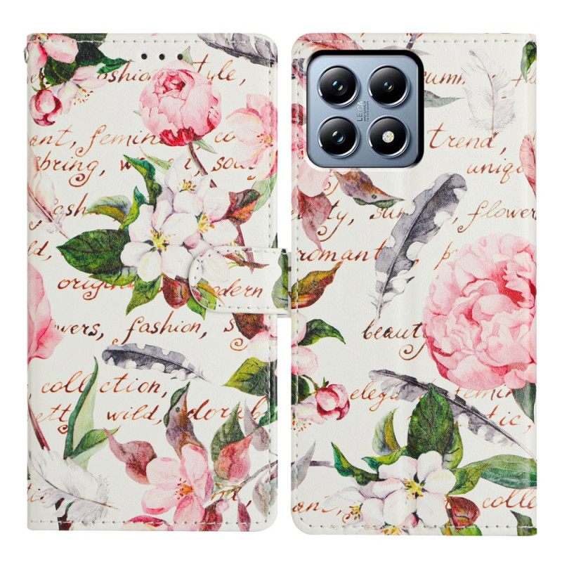 Folio-hoesje Xiaomi 15t Pro Groene Bladeren En Bloemen