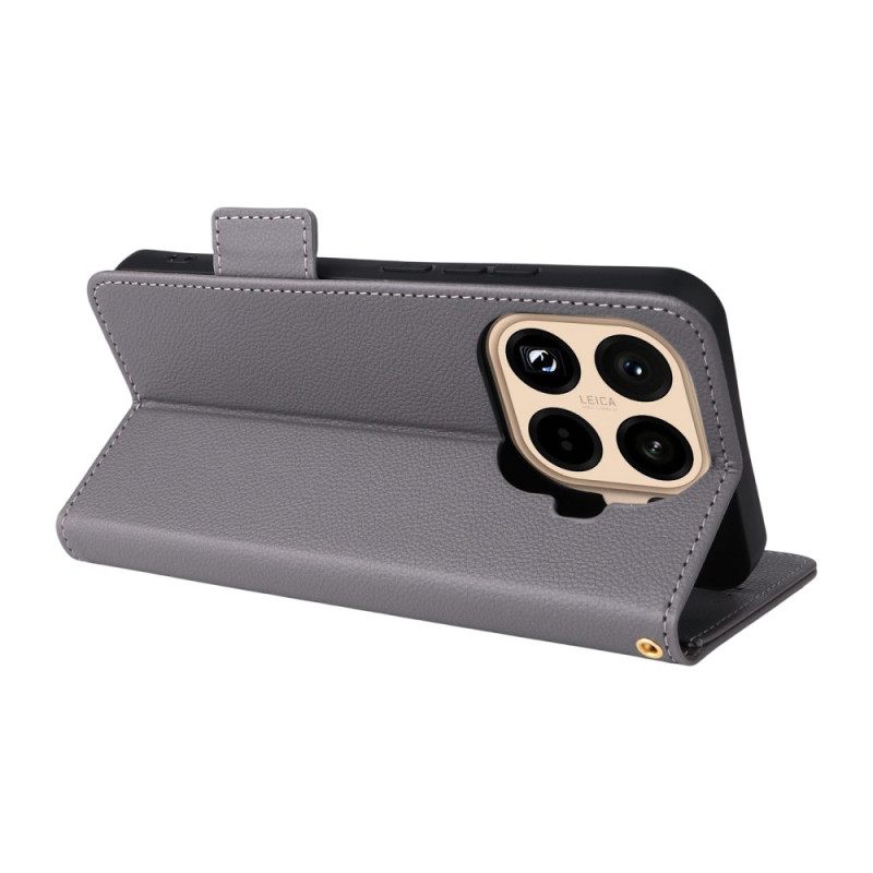 Folio-hoesje Xiaomi 15t Pro Telefoonhoesje Kunstleer Met Koord