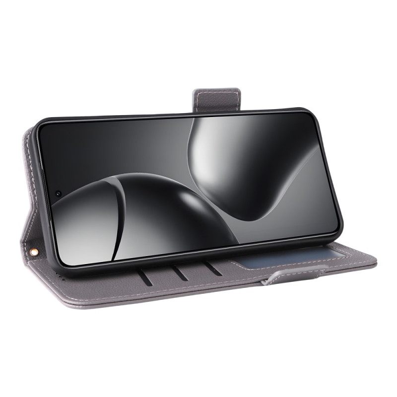 Folio-hoesje Xiaomi 15t Pro Telefoonhoesje Kunstleer Met Koord