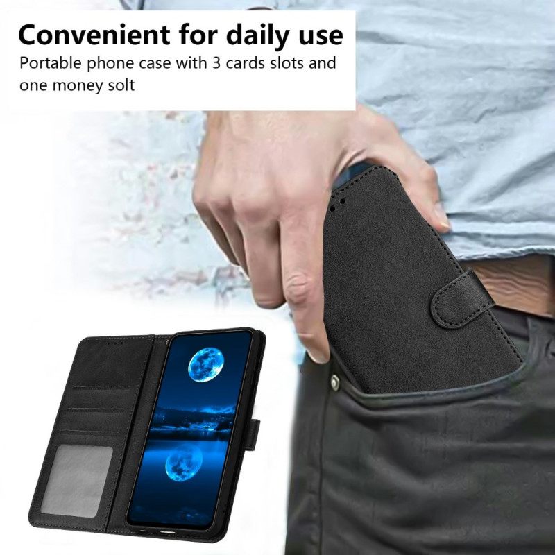 Folio-hoesje Xiaomi 15t Pro Telefoonhoesje Leereffect Met Bandje