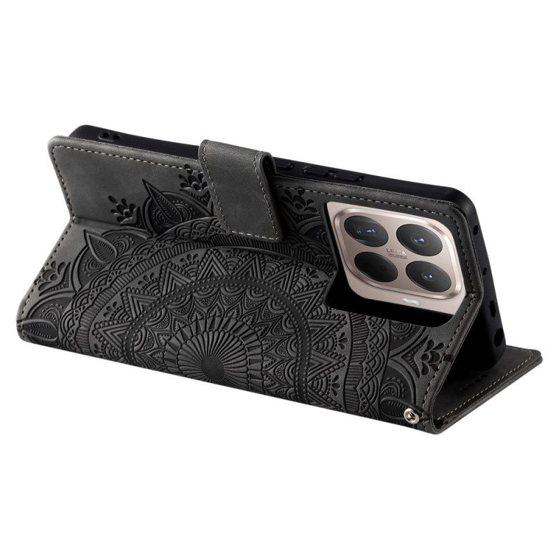 Folio-hoesje Xiaomi 15t Pro Telefoonhoesje Mandala-suèdelook