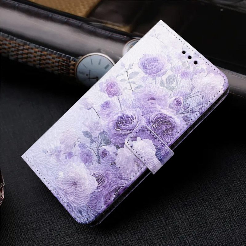 Folio-hoesje Xiaomi 15t Pro Telefoonhoesje Paarse Rozen