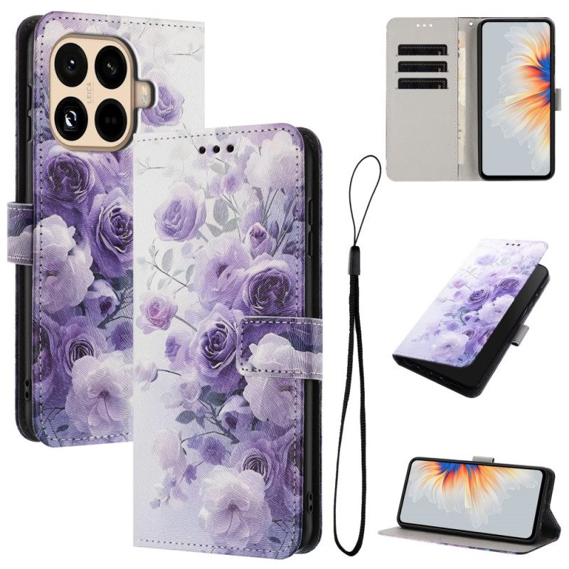 Folio-hoesje Xiaomi 15t Pro Telefoonhoesje Paarse Rozen