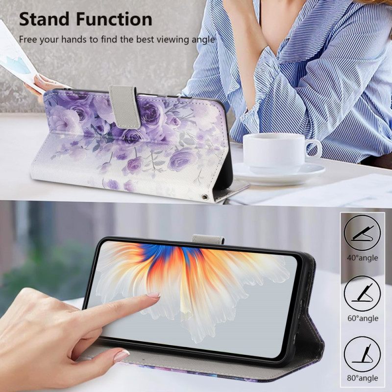 Folio-hoesje Xiaomi 15t Pro Telefoonhoesje Paarse Rozen