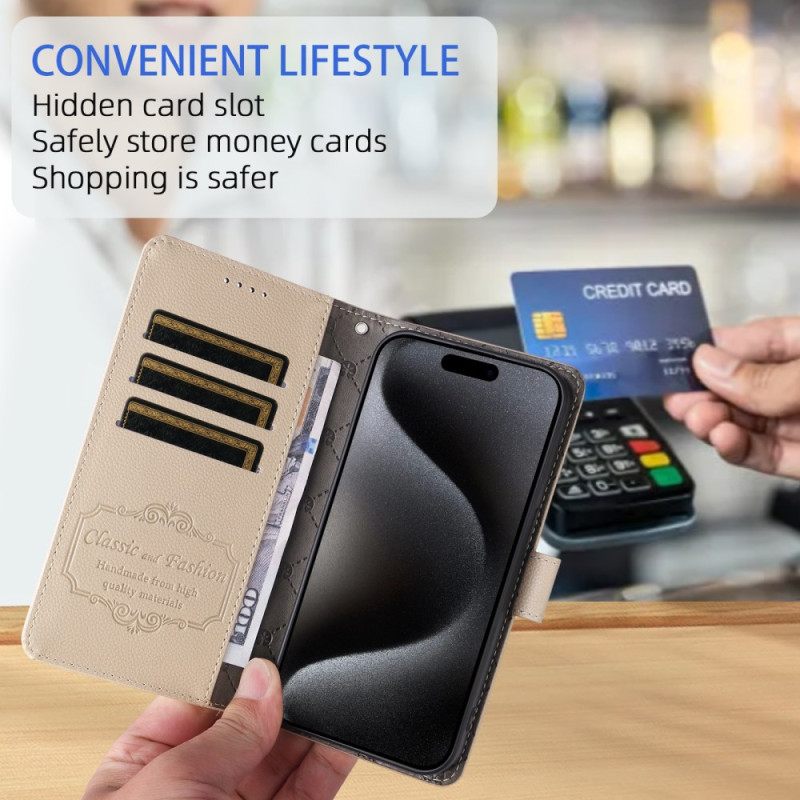 Folio-hoesje Xiaomi 15t Pro Telefoonhoesje Rfid-portemonnee Met Leerlook