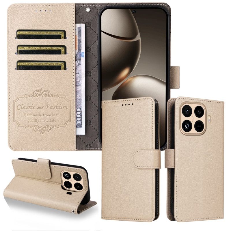 Folio-hoesje Xiaomi 15t Pro Telefoonhoesje Rfid-portemonnee Met Leerlook