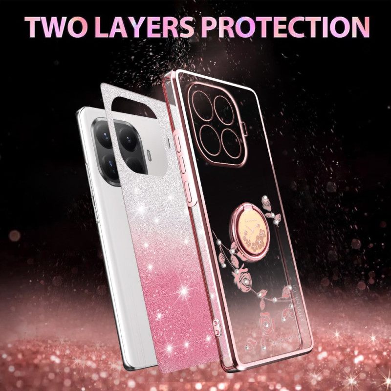 Hoesje Xiaomi 15t Pro Ringhouder Met Strass-steentjes Kadem