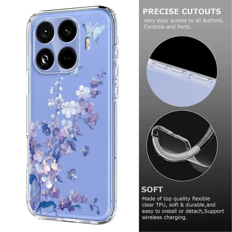 Hoesje Xiaomi 15t Pro Transparant Met Bloemenmotief