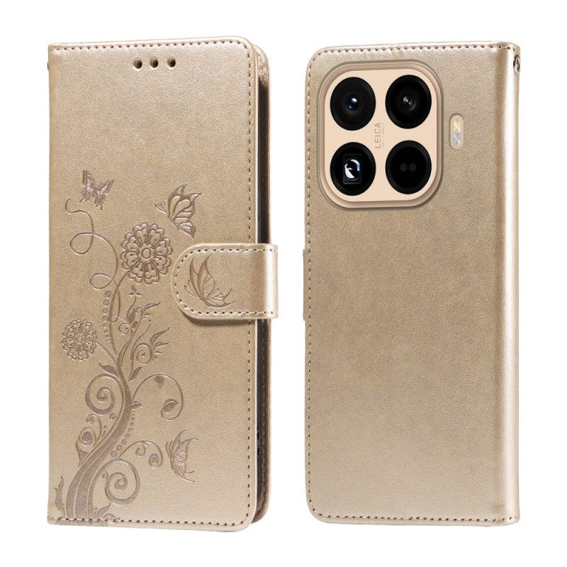 Leren Hoesje Voor Xiaomi 15t Pro Bloemen