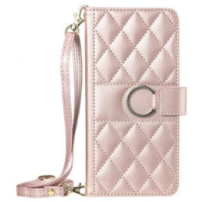 Leren Hoesje Voor Xiaomi 15t Pro Gewatteerd Met Bandjes