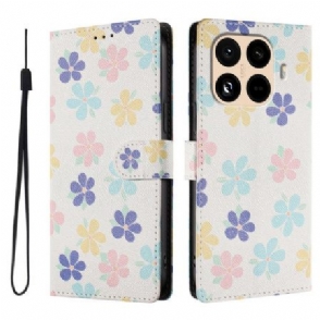 Leren Hoesje Voor Xiaomi 15t Pro Kleine Bloemen