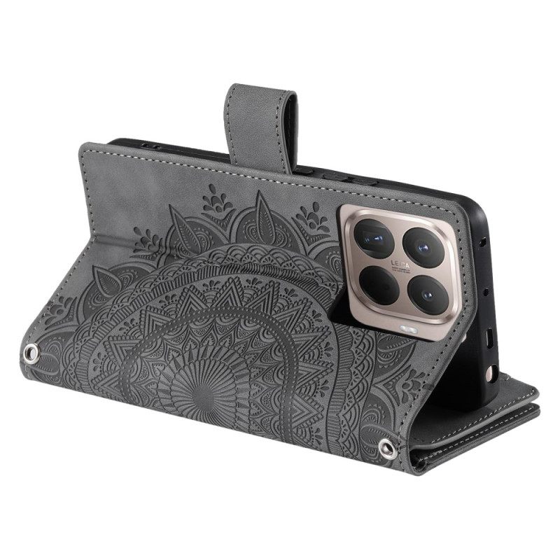 Leren Hoesje Voor Xiaomi 15t Pro Portemonnee Met Mandala-suèdelook