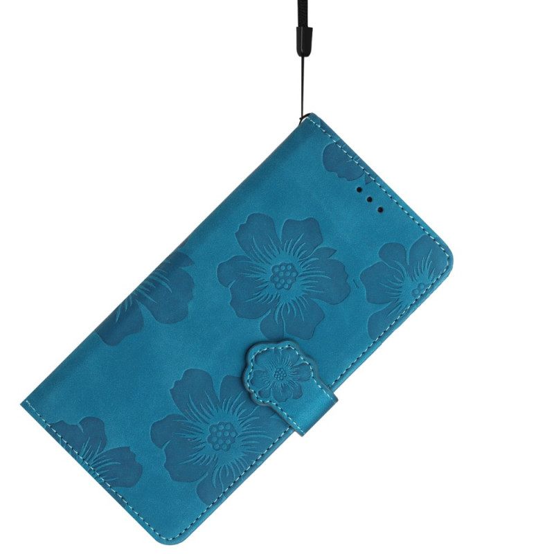 Leren Hoesje Voor Xiaomi 15t Pro Suède-look Met Rozenmotief