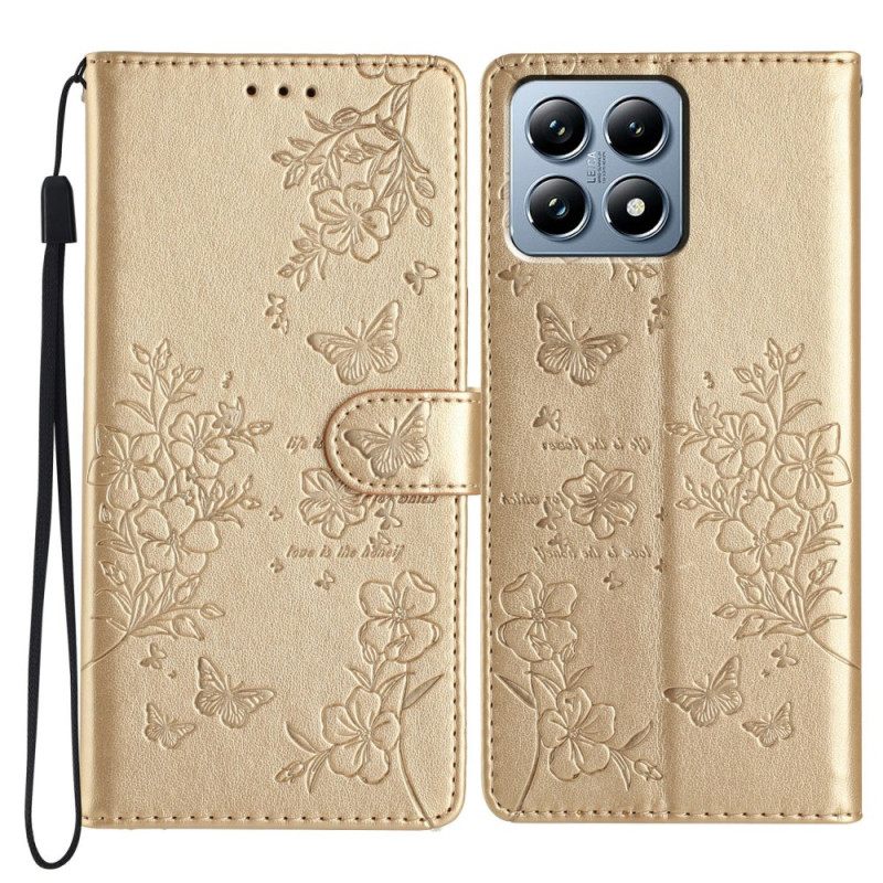 Leren Hoesje Xiaomi 15t Pro Bloemenpatroon Bescherming Hoesje