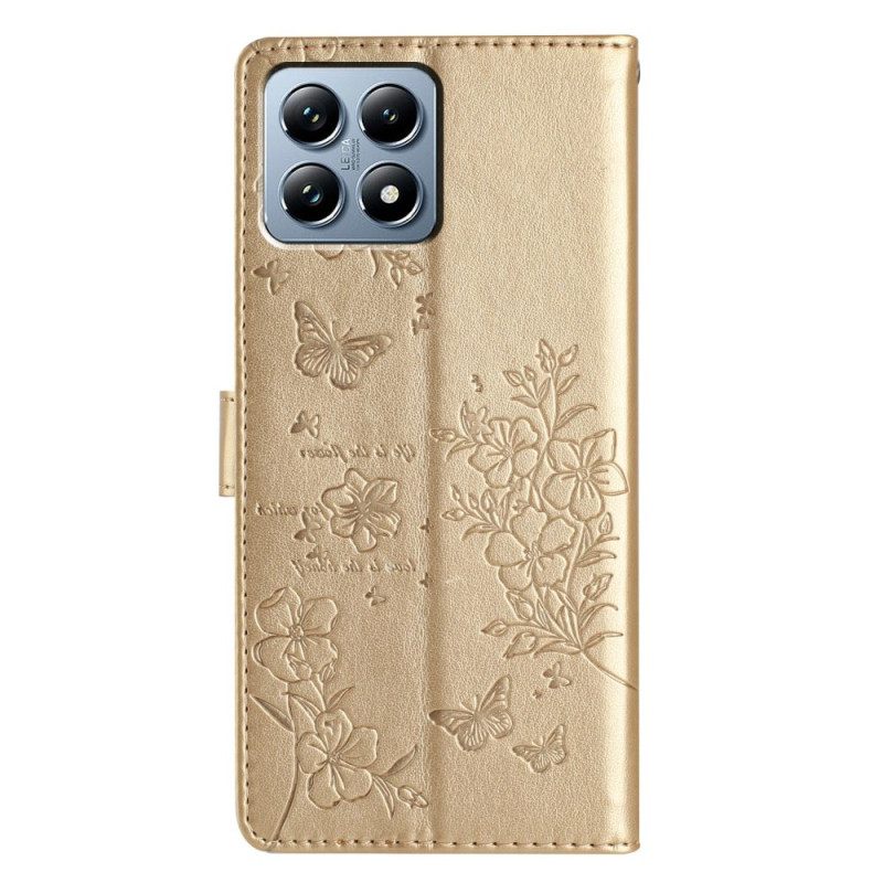 Leren Hoesje Xiaomi 15t Pro Bloemenpatroon Bescherming Hoesje