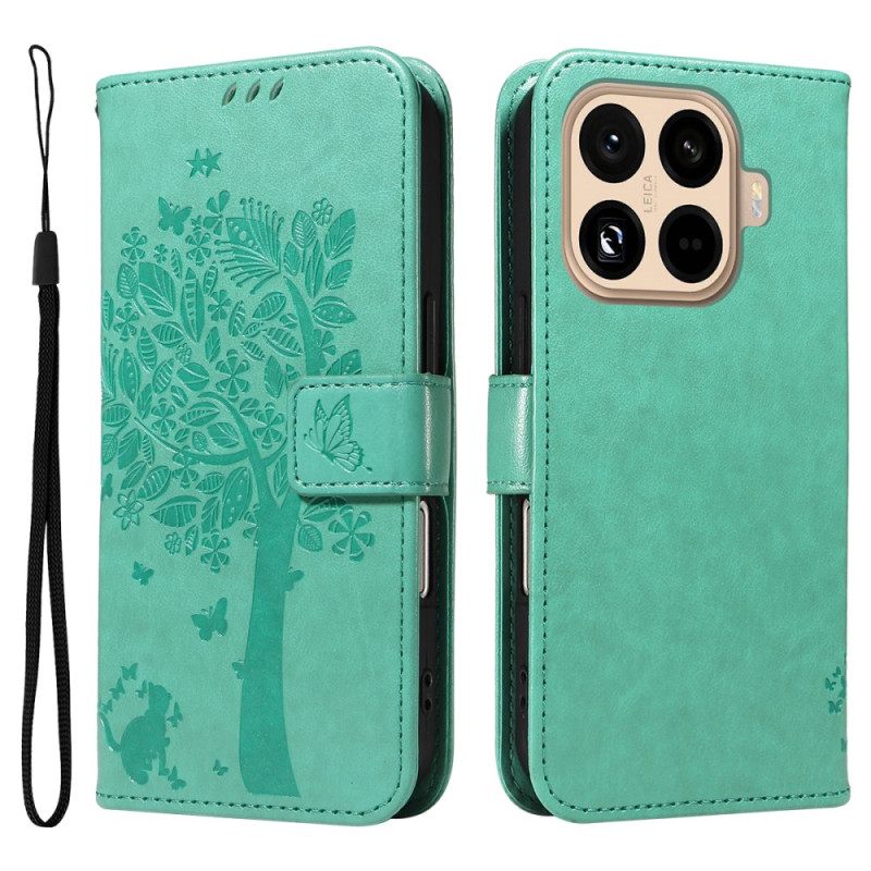 Leren Hoesje Xiaomi 15t Pro Boom En Kat Bescherming Hoesje