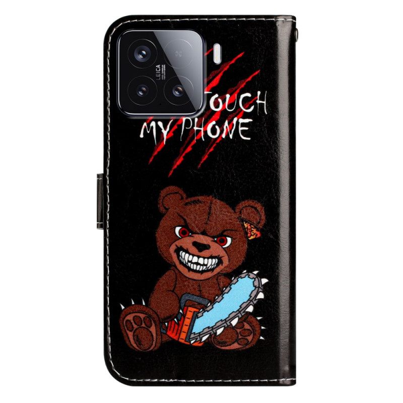 Leren Hoesje Xiaomi 15t Pro Boze Beer Bescherming Hoesje