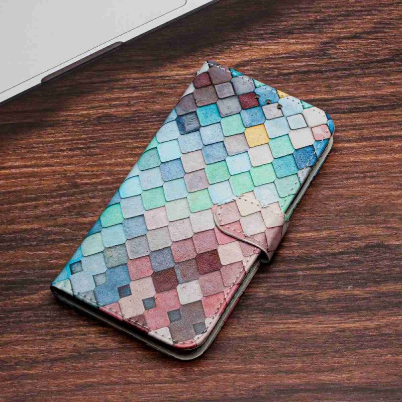 Leren Hoesje Xiaomi 15t Pro Geruit Patroon Bescherming Hoesje