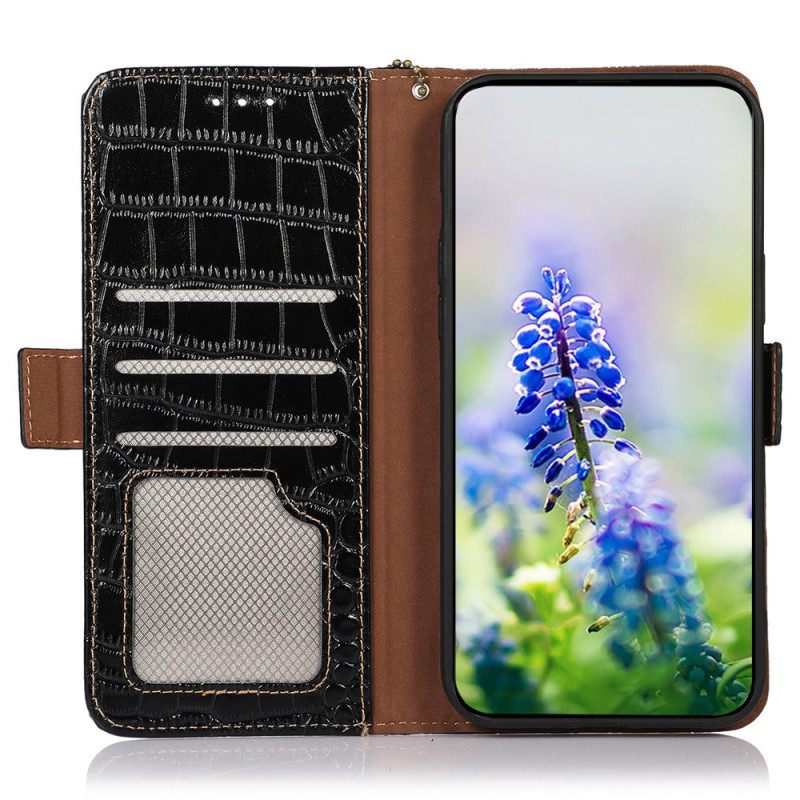 Leren Hoesje Xiaomi 15t Pro Leer Met Krokodillenprint