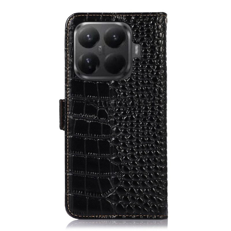 Leren Hoesje Xiaomi 15t Pro Leer Met Krokodillenprint