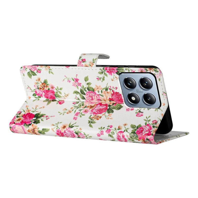 Leren Hoesje Xiaomi 15t Pro Liberty Flowers Bescherming Hoesje