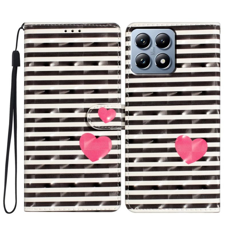 Leren Hoesje Xiaomi 15t Pro Strepen En Hart