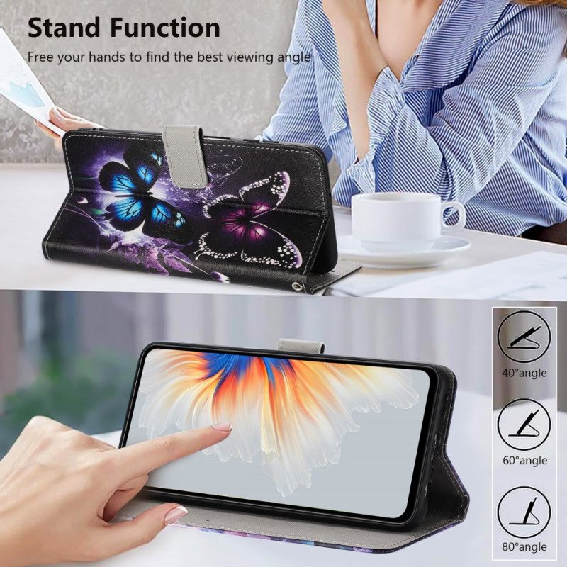 Leren Hoesje Xiaomi 15t Pro Twee Vlinders Bescherming Hoesje