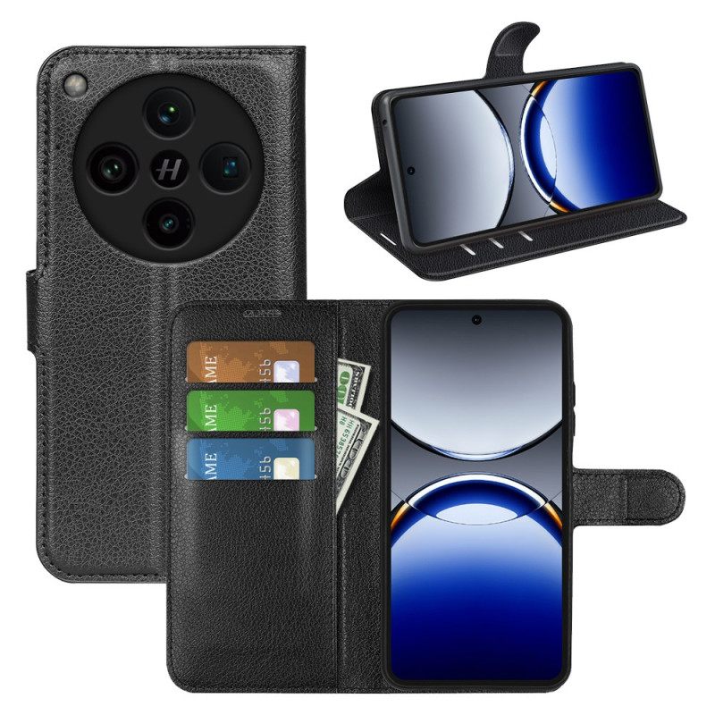 Folio-hoesje Oppo Find X8 Pro Telefoonhoesje Klassiek Lychee Kunstleer