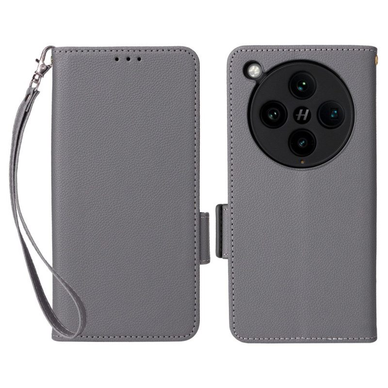 Folio-hoesje Oppo Find X8 Pro Telefoonhoesje Lychee Bandtextuur