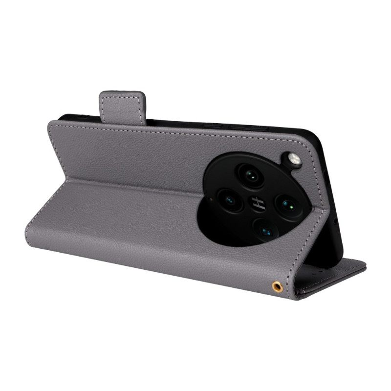 Folio-hoesje Oppo Find X8 Pro Telefoonhoesje Lychee Bandtextuur