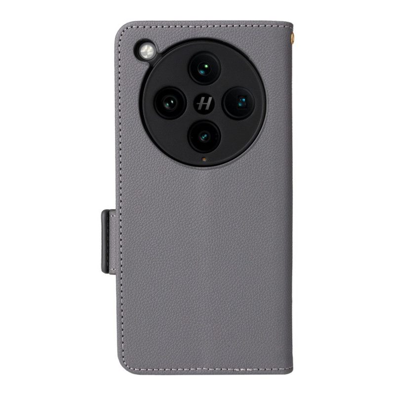 Folio-hoesje Oppo Find X8 Pro Telefoonhoesje Lychee Bandtextuur