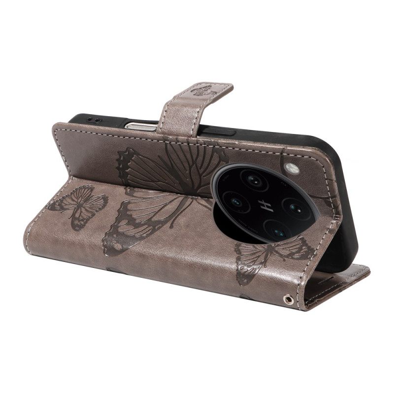 Folio-hoesje Oppo Find X8 Pro Telefoonhoesje Reusachtige Vlinders