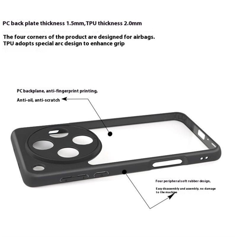 Hoesje Oppo Find X8 Pro Transparant Met Siliconen Randen Bescherming Hoesje