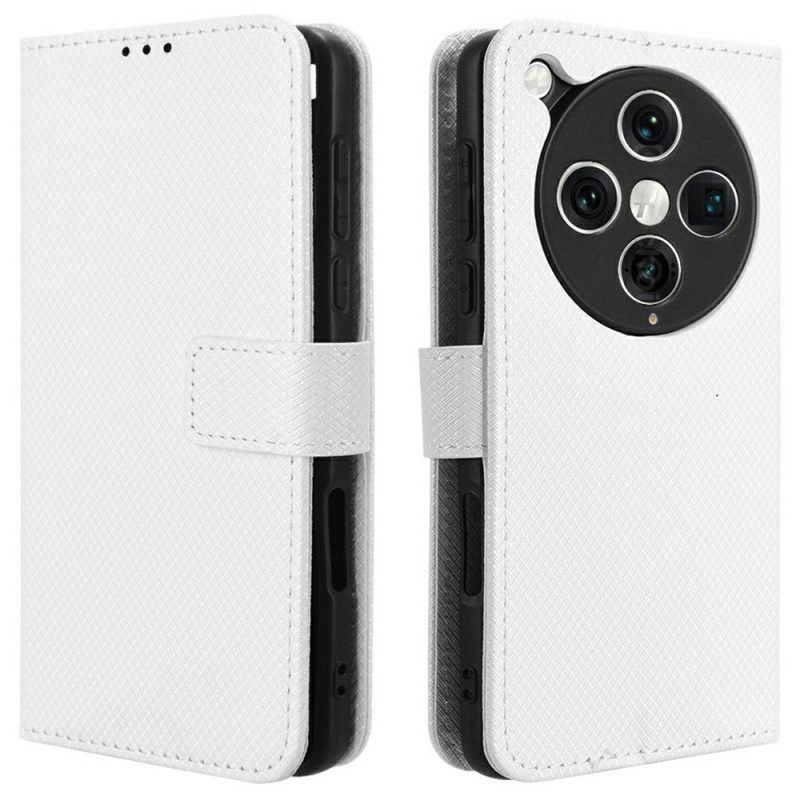 Leren Hoesje Voor Oppo Find X8 Pro Diamantstructuur