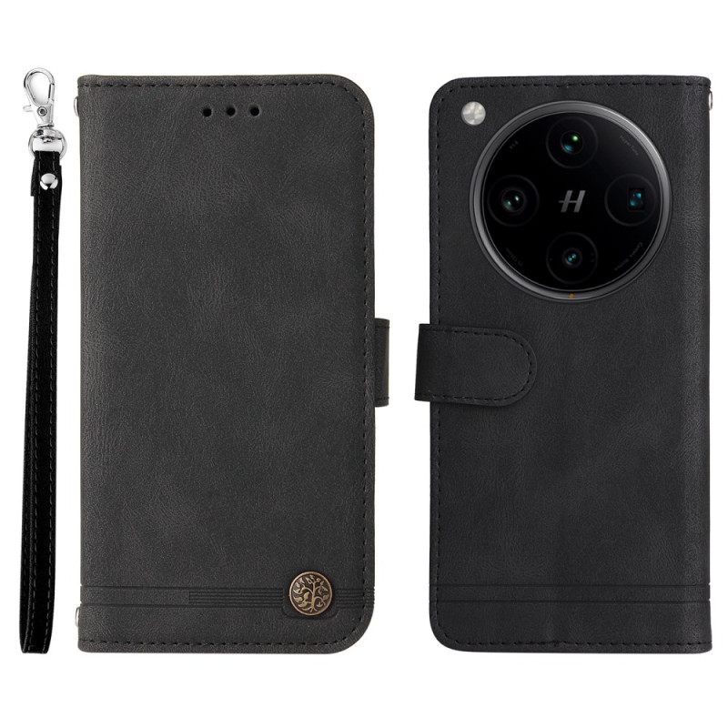 Leren Hoesje Voor Oppo Find X8 Pro Klassieke Vintage Band