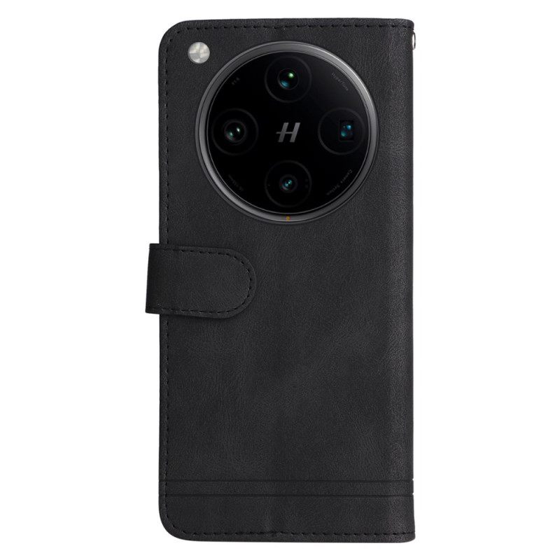 Leren Hoesje Voor Oppo Find X8 Pro Klassieke Vintage Band