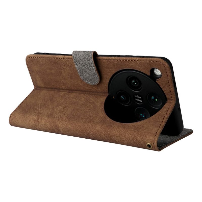 Leren Hoesje Voor Oppo Find X8 Pro Suède-effect Rfid-bescherming