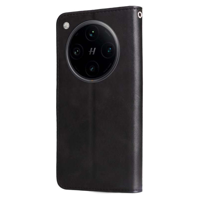 Leren Hoesje Voor Oppo Find X8 Pro Voorvak