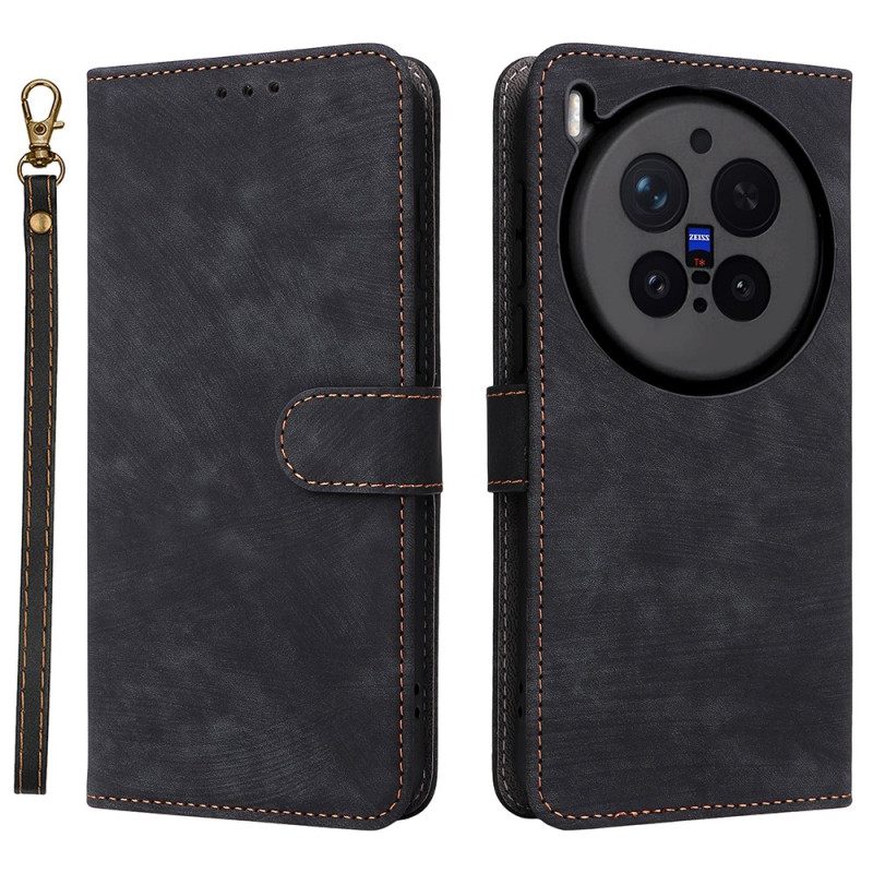 Folio-hoesje Vivo X300 Pro Telefoonhoesje Rfid-bescherming Met Lederlook