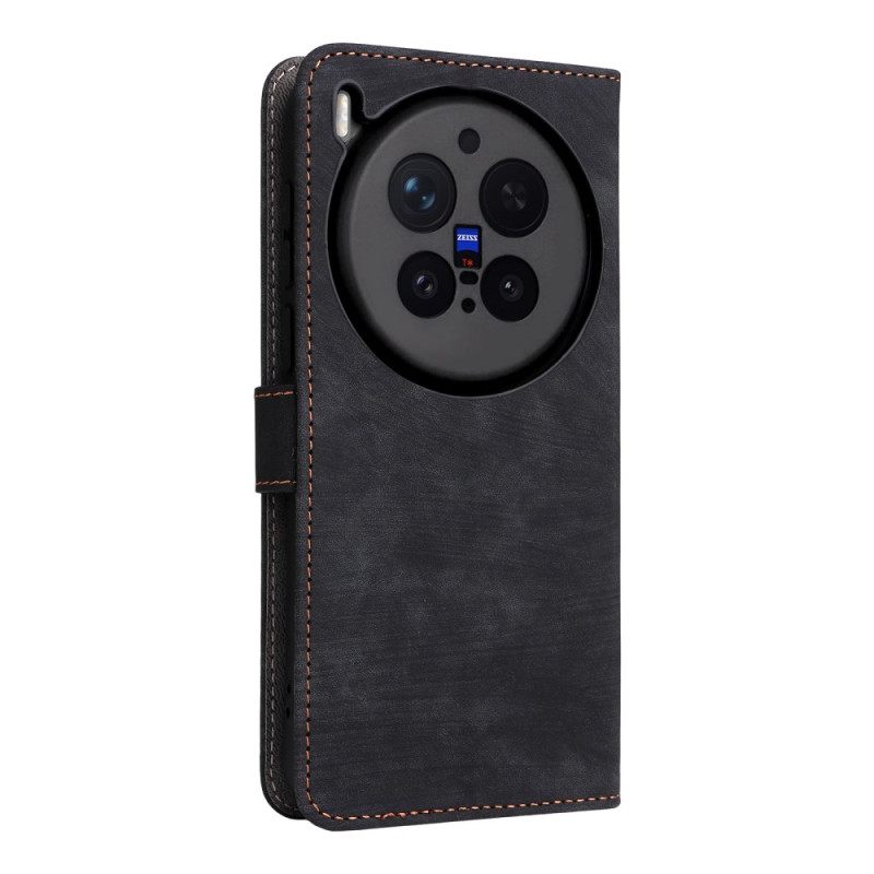 Folio-hoesje Vivo X300 Pro Telefoonhoesje Rfid-bescherming Met Lederlook