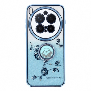 Hoesje Voor Vivo X300 Pro Ringhouder Met Bloem En Strass-steentjes