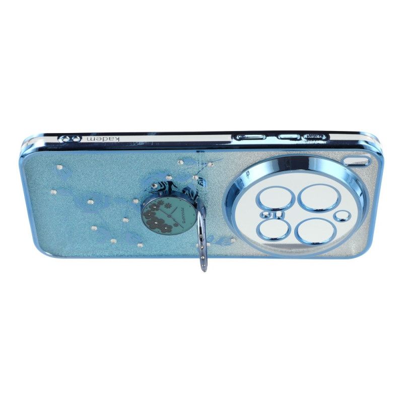 Hoesje Voor Vivo X300 Pro Ringhouder Met Bloem En Strass-steentjes