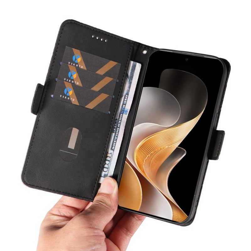 Leren Hoesje Voor Vivo V40 5g Diamantpatroon