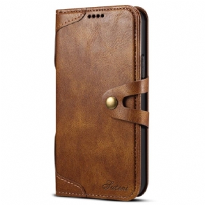 Cover voor iPhone 13 Suteni Leereffect Stiksels